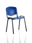 ISO Stacking Chair Blue Poly Black Frame BR000058 - UK BUSINESS SUPPLIES