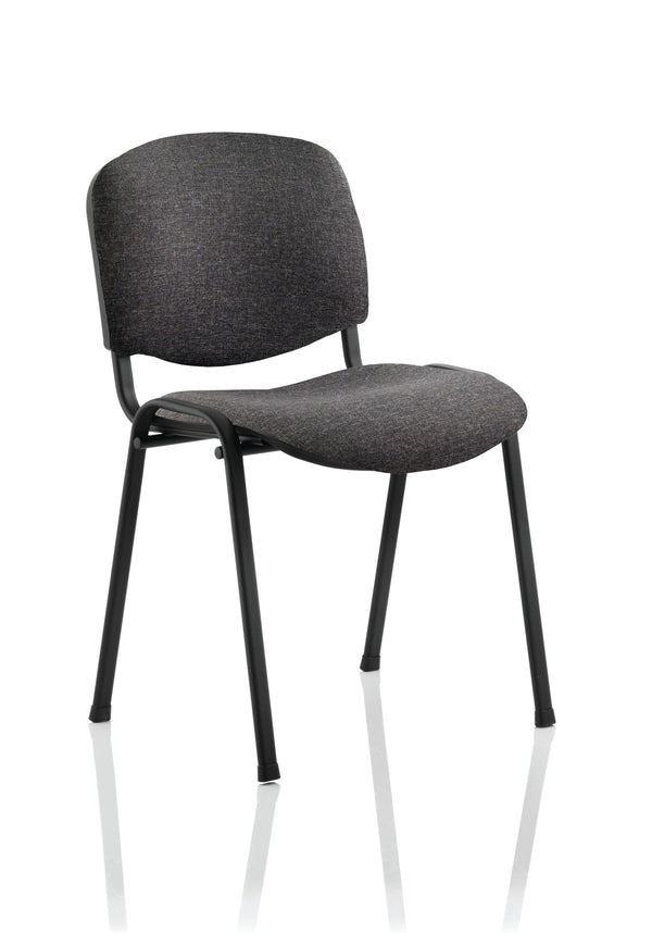 ISO Stacking Chair Charcoal Fabric Black Frame BR000059 - UK BUSINESS SUPPLIES