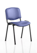 ISO Stacking Chair Blue Vinyl Black Frame BR000063 - UK BUSINESS SUPPLIES