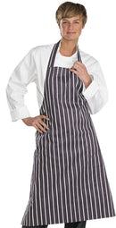 Chefs Butchers Apron Black/White Striped. - UK BUSINESS SUPPLIES