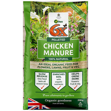 Vitax 6X strength Pelleted Chicken Manure 20KG - UK BUSINESS SUPPLIES