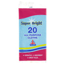 Super Bright All Purpose Cloths 20 Pack - UK BUSINESS SUPPLIES