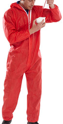 Beeswift Once Red Small Disposable Coverall - UK BUSINESS SUPPLIES
