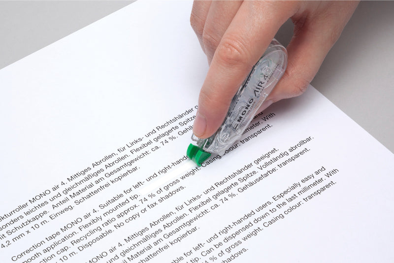 Tombow MONO Air Correction Tape Roller 4.2mmx10m White (Pack 2 + 1 Free) - CT-CA4-3P - UK BUSINESS SUPPLIES