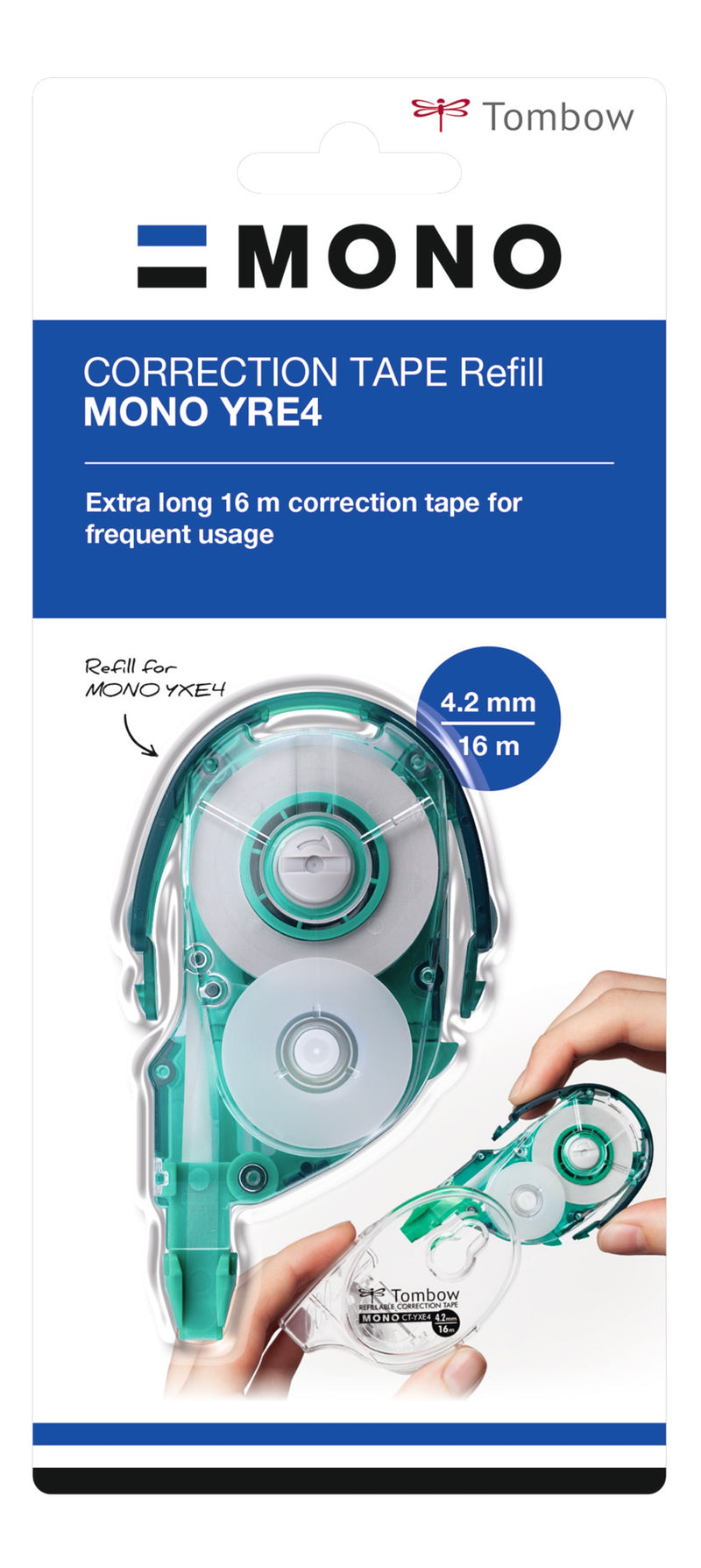 Tombow MONO YRE4 Correction Tape Roller Refill for YXE4 4.2mmx16m White - CT-YRE4 - UK BUSINESS SUPPLIES