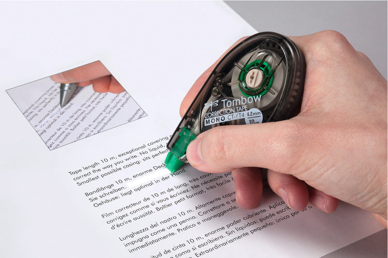 Tombow MONO YT4 Correction Tape Roller 4.2mmx10m White - CT-YT4 - UK BUSINESS SUPPLIES