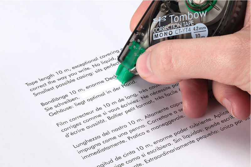 Tombow MONO YT4 Correction Tape Roller 4.2mmx10m White - CT-YT4 - UK BUSINESS SUPPLIES