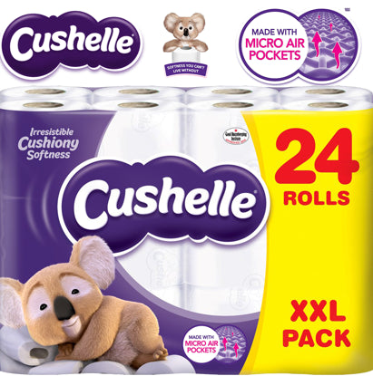 Cushelle Luxury Soft 2 Ply White Toilet Roll Tissue Paper 24 Pack - UK BUSINESS SUPPLIES