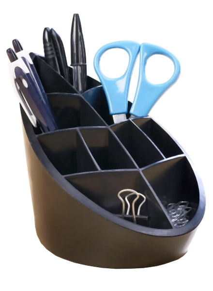 Avery DTR Eco Pen Pot 10 Compartments Black DR450BLK - UK BUSINESS SUPPLIES