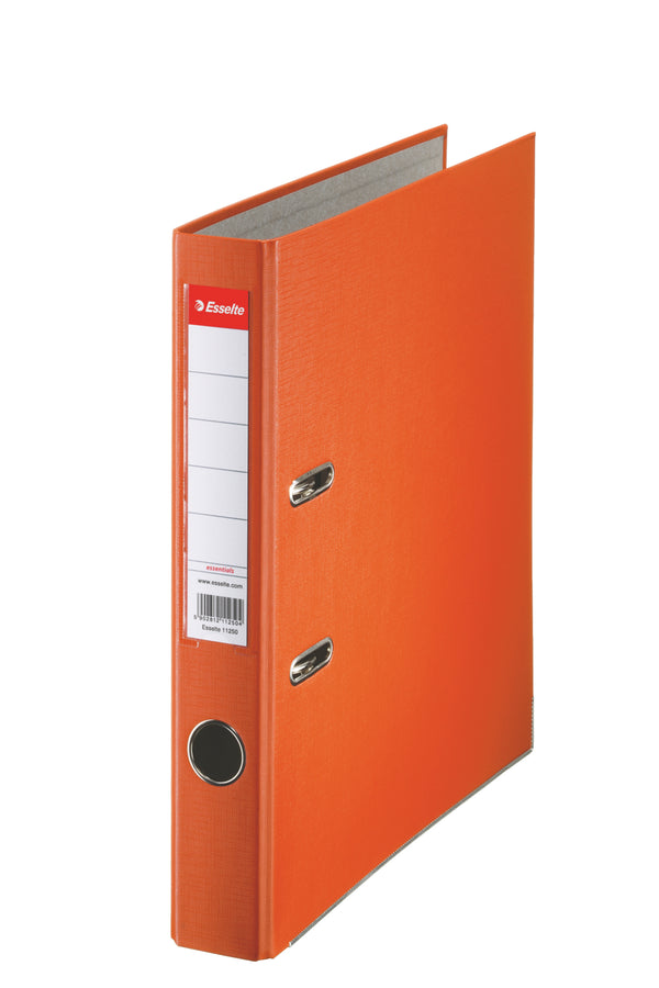 Esselte Essentials Lever Arch File Polypropylene A4 50mm Spine Width Orange (Pack 25) 81171 - UK BUSINESS SUPPLIES