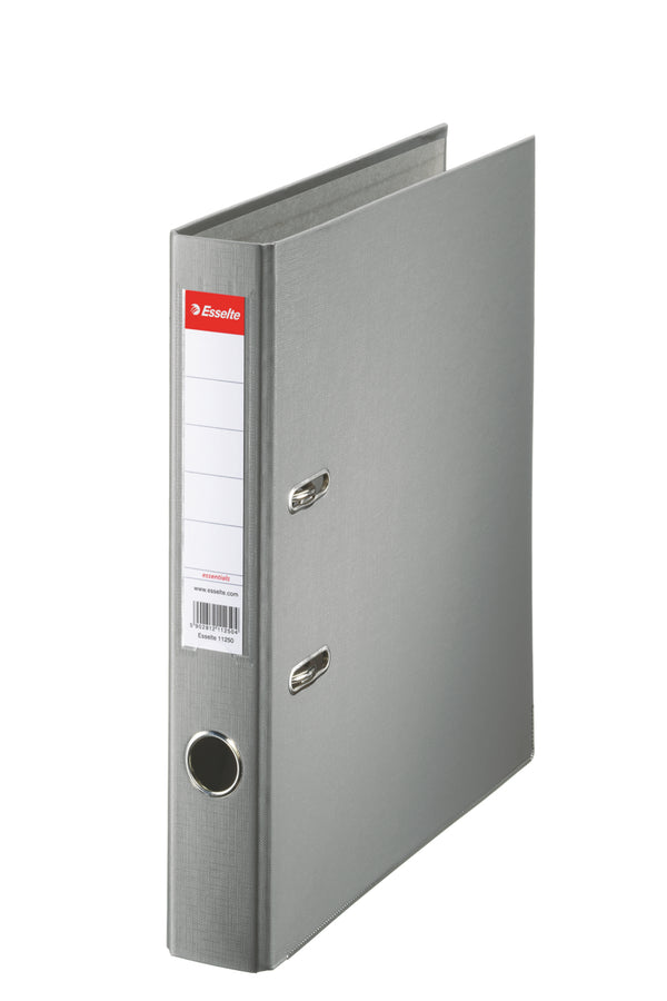 Esselte Essentials Lever Arch File Polypropylene A4 50mm Spine Width Grey (Pack 25) 81172 - UK BUSINESS SUPPLIES