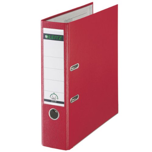 Leitz 180 Lever Arch File Polypropylene A4 80mm Spine Width Red (Pack 10) 10101025 - UK BUSINESS SUPPLIES