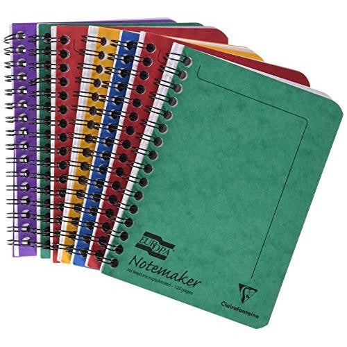 Europa Notemaker Book Sidebound Ruled 80gsm 120 Pages A6 Assorted (Pack 10) - UK BUSINESS SUPPLIES