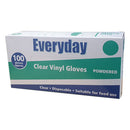 Everyday Powdered Clear Medical/Food Disposable Vinyl Gloves, Boxed 100 LARGE - UK BUSINESS SUPPLIES