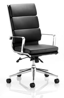 Savoy Executive High Back Chair Black Soft Bonded Leather EX000067 - UK BUSINESS SUPPLIES