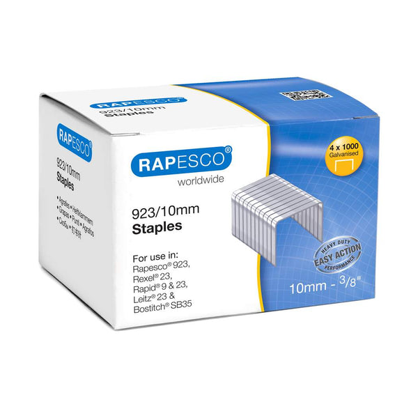 Rapesco 923/10mm Galvanised Staples (Pack 4000) - S92310Z3 - UK BUSINESS SUPPLIES