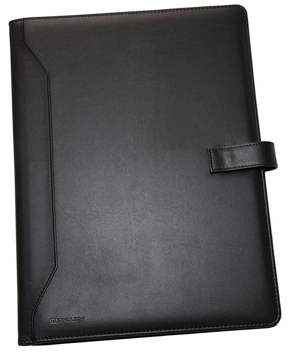 Monolith A4 Conference Folder and Pad Leather Look Black 2900 - UK BUSINESS SUPPLIES