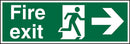 Stewart Superior Fire Exit Right Sign 450x150mm - SP121SAV-450X150 - UK BUSINESS SUPPLIES