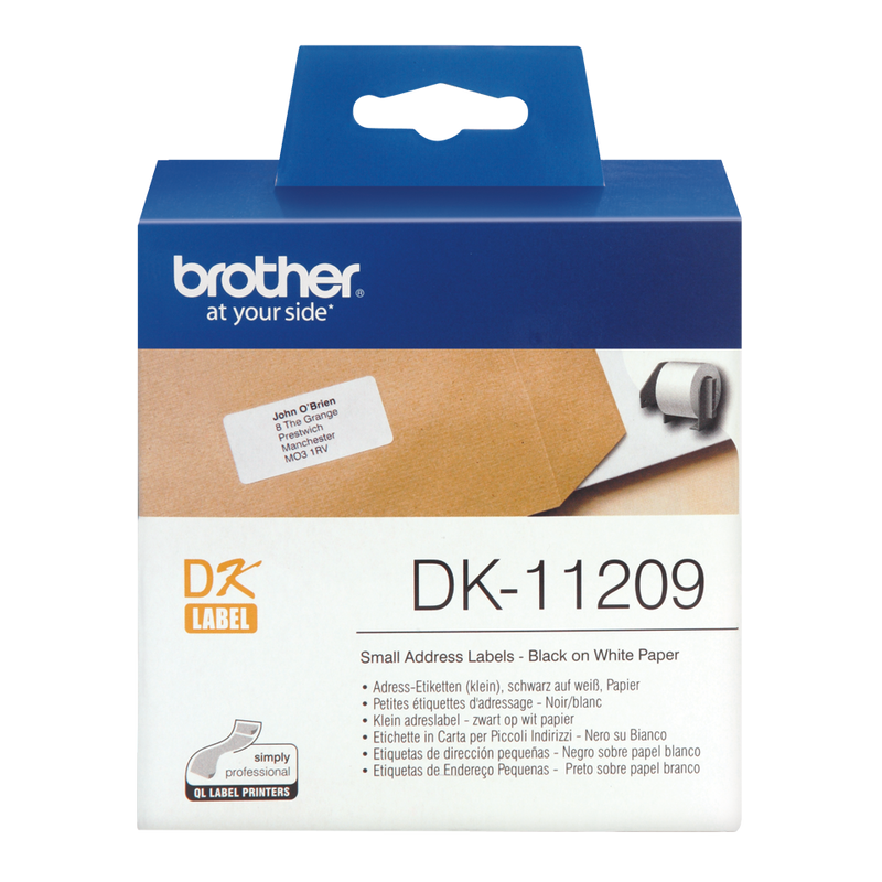 Brother Small Address Label Roll 62mm x 29mm 800 labels - DK11209 - UK BUSINESS SUPPLIES
