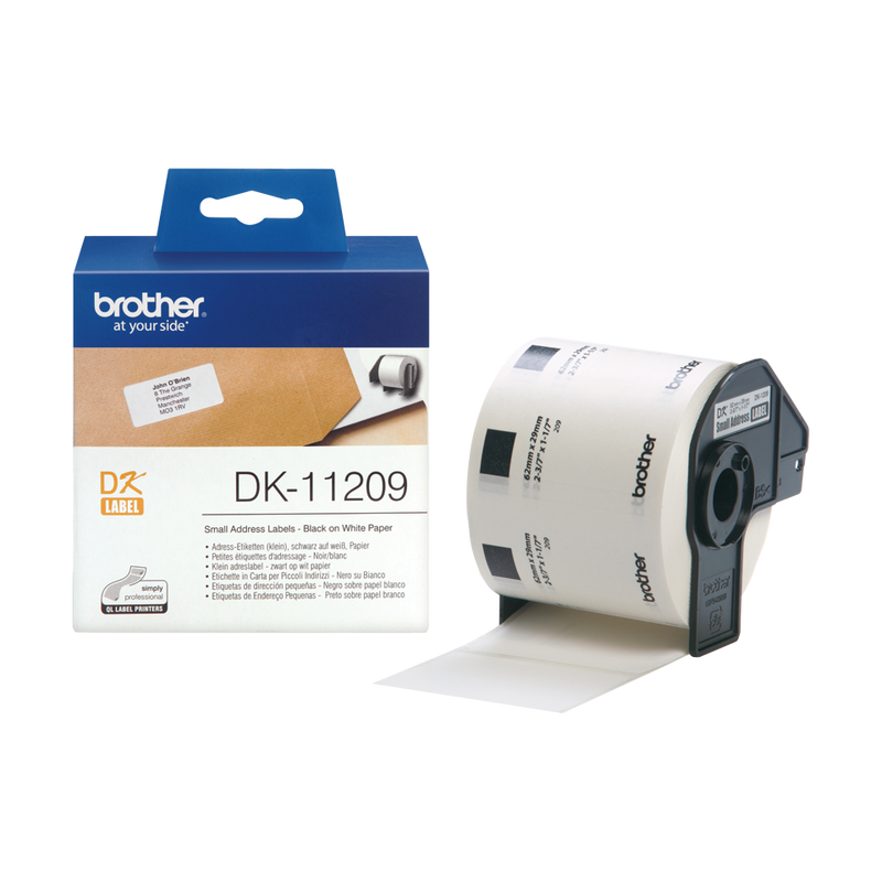 Brother Small Address Label Roll 62mm x 29mm 800 labels - DK11209 - UK BUSINESS SUPPLIES