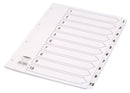 Concord Classic Index 1-10 A4 180gsm Board White with Clear Mylar Tabs 00901/CS9 - UK BUSINESS SUPPLIES