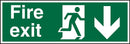 Stewart Superior Fire Exit Down Sign 450x150mm - SP124SAV-450X150 - UK BUSINESS SUPPLIES