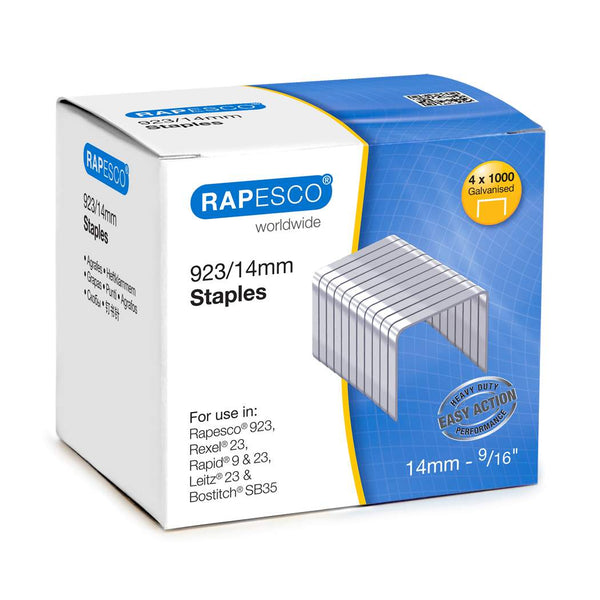 Rapesco 923/14mm Galvanised Staples (Pack 4000) - S92314Z3 - UK BUSINESS SUPPLIES