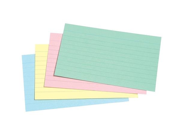 Concord Record Card Smooth 152 x 102mm Ruled Assorted Colours (Pack 100) 16199 - UK BUSINESS SUPPLIES