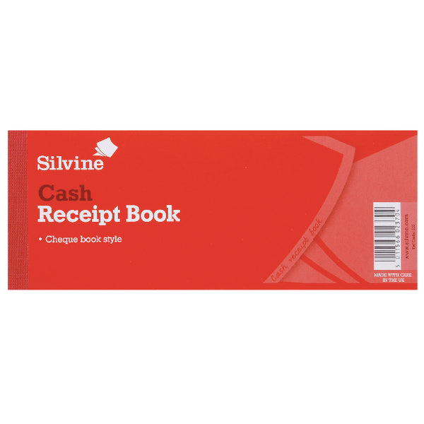 Silvine Receipt Book 80x202mm 40 Receipts Red (Pack 36) - 233 - UK BUSINESS SUPPLIES