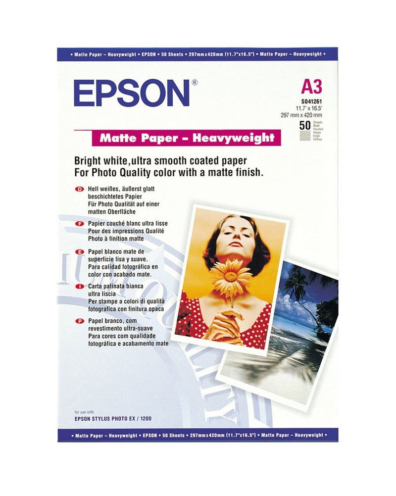 Epson A3 Matte Heavyweight Paper 50 Sheets - C13S041261 - UK BUSINESS SUPPLIES