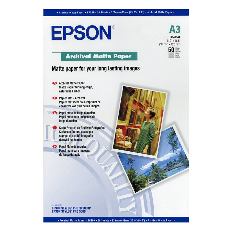 Epson A3 Archival Matte Paper 50 Sheets - C13S041344 - UK BUSINESS SUPPLIES