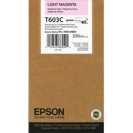Epson T603C Light Magenta Ink Cartridge 220ml - C13T603C00 - UK BUSINESS SUPPLIES