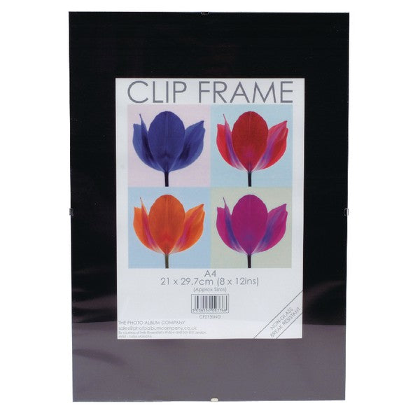 Photo Album Co Certificate/Photo Frameless A4 Clip Frame Glass Front - CF2130-NG - UK BUSINESS SUPPLIES
