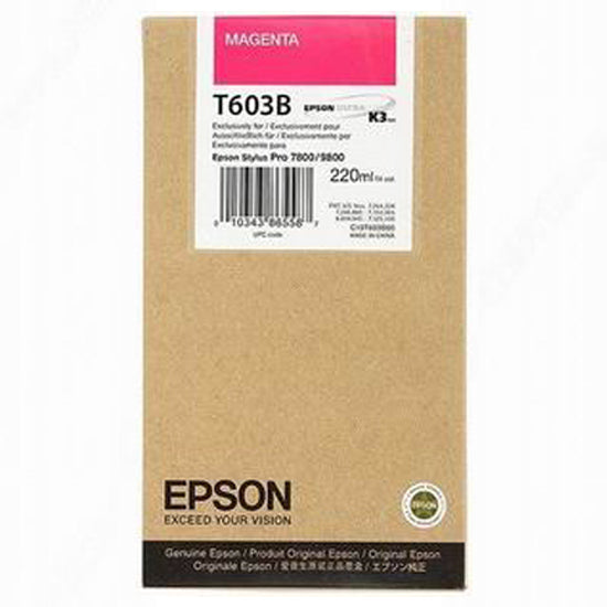 Epson T603B Magenta Ink Cartridge 220ml - C13T603B00 - UK BUSINESS SUPPLIES