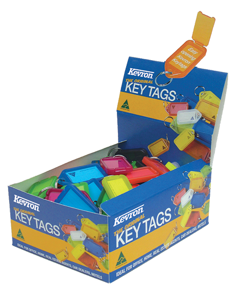 Kevron Key Tags Plastic Assorted Colours (Pack 100) ID5AC100Z - UK BUSINESS SUPPLIES