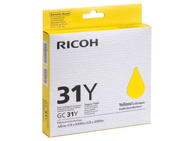 Ricoh GC31Y Yellow Standard Capacity Gel Ink Cartridge 1.56k pages for GXE3350N - 405691 - UK BUSINESS SUPPLIES