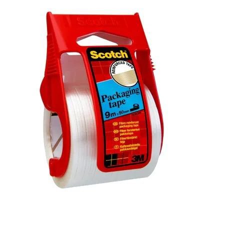 Scotch Fibre Reinforced 48mm x 9m Tape (1 Roll) in Hand Dispenser White 7000048101 - UK BUSINESS SUPPLIES