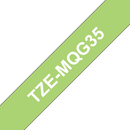 Brother White On Lime Green Label Tape 12mm x 5m - TZEMQG35 - UK BUSINESS SUPPLIES