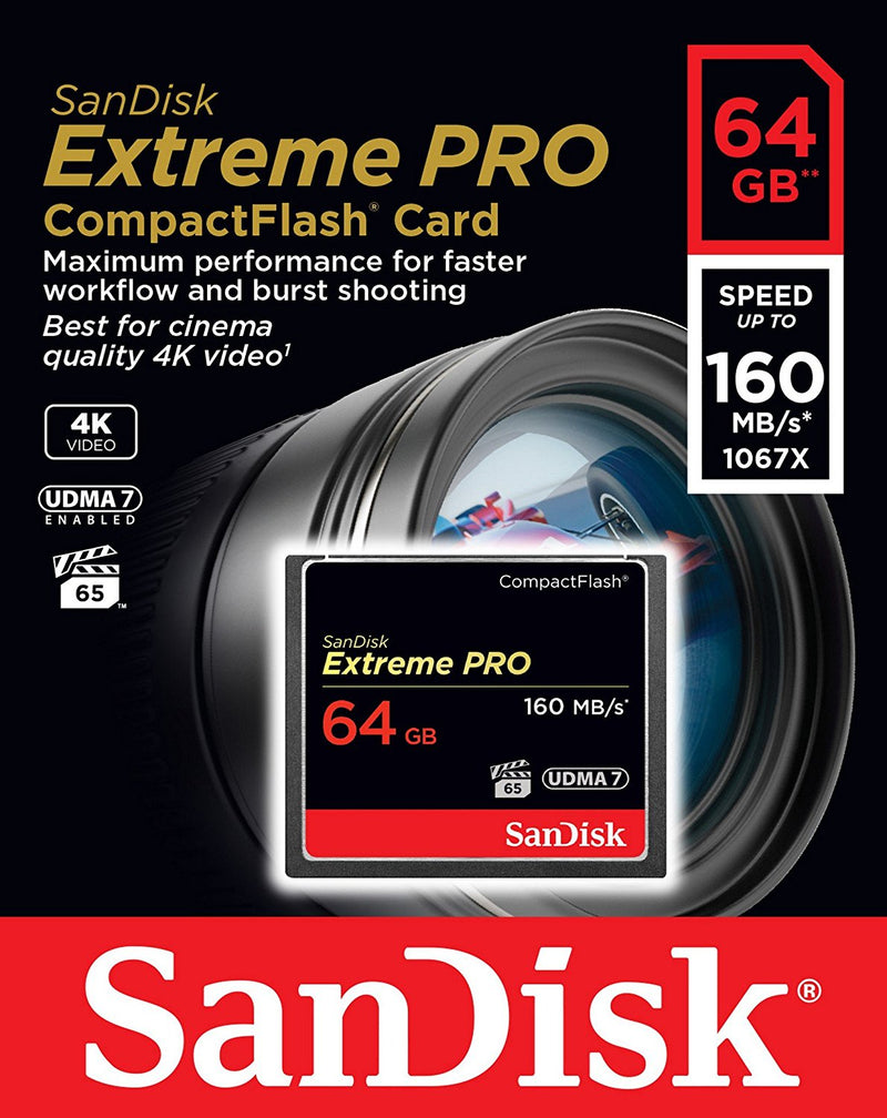 SanDisk Extreme Pro 64GB CompactFlash Card - UK BUSINESS SUPPLIES