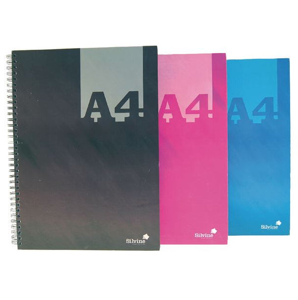 Silvine Luxpad A4 Wirebound Hard Cover Notebook 140 Pages Assorted Colours (Pack 6) - THBA4AC - UK BUSINESS SUPPLIES