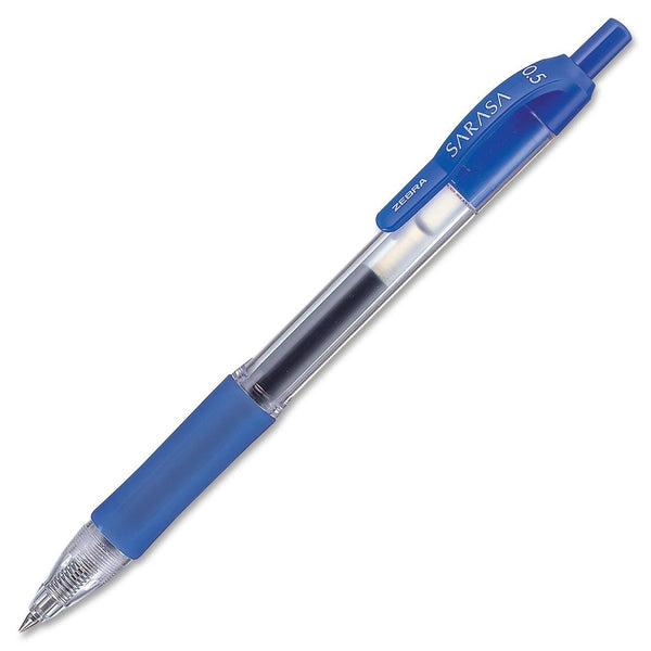 Zebra Sarasa Retractable Gel Rollerball Pen 0.5mm Tip 0.3mm Line Blue (Pack 12) - 46720 - UK BUSINESS SUPPLIES