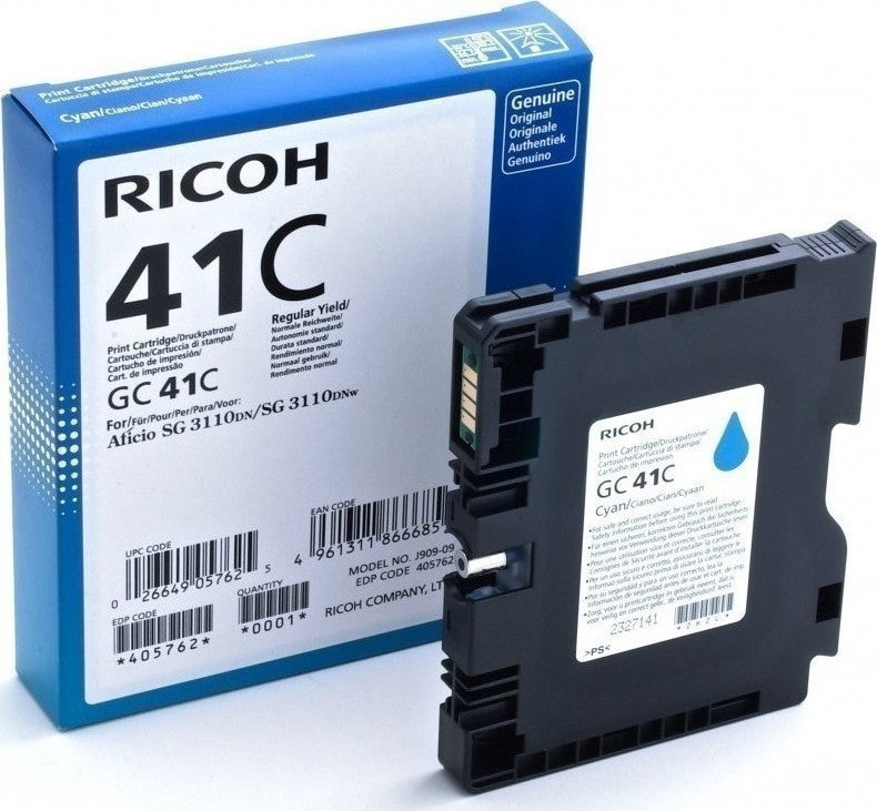 Ricoh GC41C Cyan Standard Capacity Gel Ink Cartridge 2.2k pages - 405762 - UK BUSINESS SUPPLIES