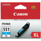 Canon CLI551XLC Cyan High Yield Ink Cartridge 11ml - 6444B001 - UK BUSINESS SUPPLIES