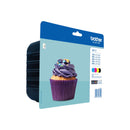 Brother Black Cyan Magenta Yellow Ink Cartridge Multipack 11ml + 3 x 6ml (Pack 4) - LC123VALBP - UK BUSINESS SUPPLIES