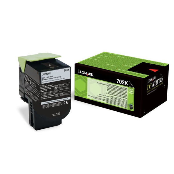Lexmark 702K Black Toner Cartridge 1K pages - 70C20K0 - UK BUSINESS SUPPLIES
