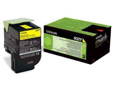 Lexmark 802Y Yellow Toner Cartridge 1K pages - 80C20Y0 - UK BUSINESS SUPPLIES