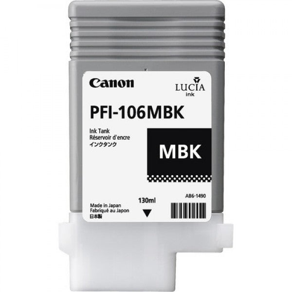 Canon PFI106MBK Matte Black Standard Capacity Ink Cartridge 130ml - 6620B001 - UK BUSINESS SUPPLIES