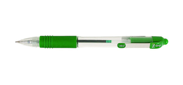 Zebra Z-Grip Retractable Ballpoint 1.0mm Tip Green (Pack 12) - 22240 - UK BUSINESS SUPPLIES