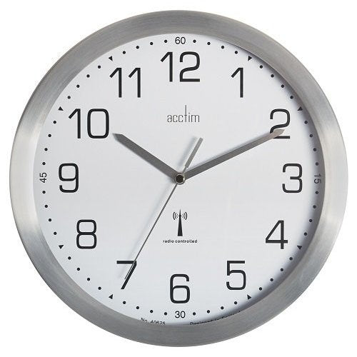 Acctim Mason Wall Clock Radio Controlled 250mm Aluminium 74337 - UK BUSINESS SUPPLIES