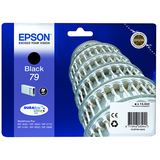 Epson 79 Tower of Pisa Black Standard Capacity Ink Cartridge 14ml - C13T79114010 - UK BUSINESS SUPPLIES